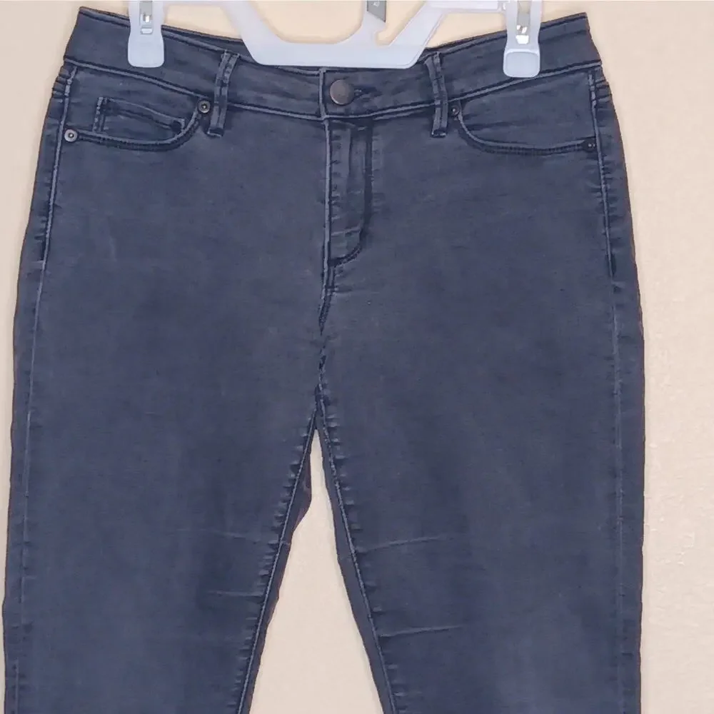 Ann Taylor Loft Curvy Skinny Jeans Womens 4 Black Dark Wash Low Rise Slim - Picture 3 of 12